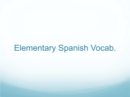 Elementary Spanish Vocab.