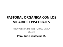 PASTORAL ORGÀNICA CON LOS VICARIOS EPISCOPALES