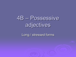 4B – Possessive adjectives