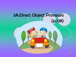 Using Direct Object Pronoun