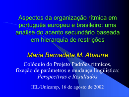 Aspectos da organização rítmica em português europeu e brasileiro