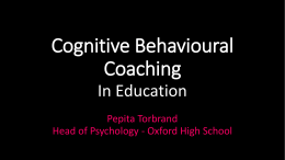 Cognitive Behavioural Coaching - Association for the Teaching of