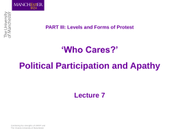 Who cares? Political participation and apathy