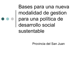 Bases para el diseño de una política social y alimentaria