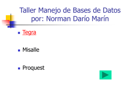 Taller Manejo de Bases de Datos por: Norman Darío Marín