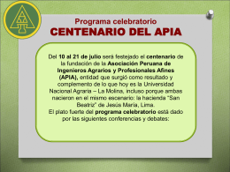 Programa celebratorio CENTENARIO DEL APIA