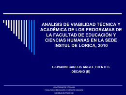 analisis de viabilidad técnica y académica de los programas de la