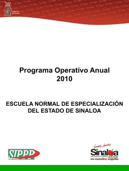 Programa Operativo Anual 2010 - Portal de Acceso a la Información
