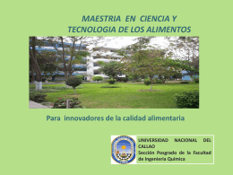 Brochur Alimentos Enero 2012 - Universidad Nacional del Callao.