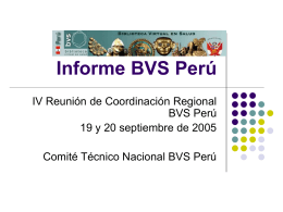 Apresentação BVS Peru