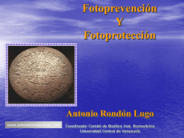 La fotoprotección - Antonio Rondón Lugo