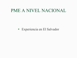 PME a nivel nacional - Experiencia de El Salvador