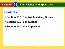 Chapter 19 Sandwiches and Appetizers