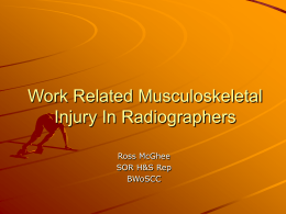 Work Related Musculoskeletal Injury In Radiographers