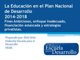 La Educación en el Plan Nacional de Desarrollo 2014