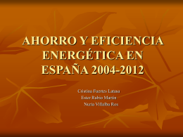 AHORRO Y EFICIENCIA ENERGÉTICA EN ESPAÑA 2004-2012