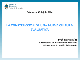 Nueva Cultura Evaluativa - Ministerio de Educación, Ciencia y
