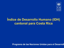 Índice de Desarrollo Humano (IDH) para los cantones