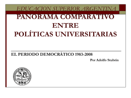 PANORAMA COMPARATIVO POLITICAS UNIVERSITARIAS 83