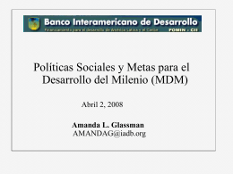 Políticas Sociales y Metas para el Desarrollo del Milenio (MDM)