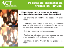 Poderes del inspector de trabajo en Portugal 05/12/2011 SP |