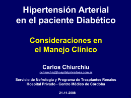 Hipertensión Arterial en el paciente Diabético