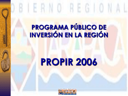 PROPIR 2006 Region de Tarapaca