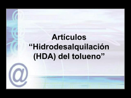 Artículos “Hidrodesalquilación (HDA) del tolueno”