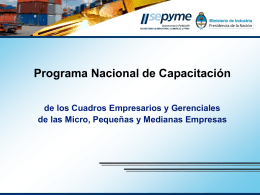 Programa Nacional de Capacitación 2010.