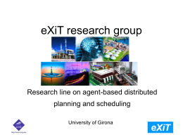 eXiT research group Research line on agent
