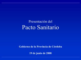 Pacto Sanitario - Gobierno de la Provincia de Córdoba