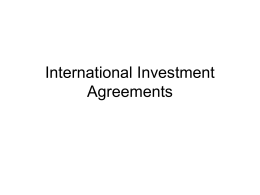 International Investment Agreements