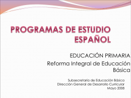 Programas de estudio Español. Educación primaria