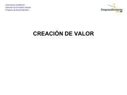 CREACIÓN DE VALOR