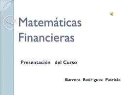 Matemáticas Financieras - Docencia FCA-UNAM
