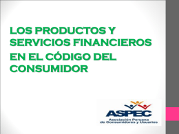 los productos y servicios financieros en el código del consumidor i.