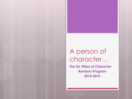 A person of character…