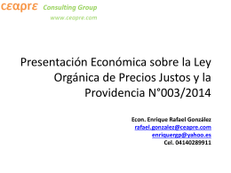 Presentación Económica sobre la Ley Orgánica de Precios Justos y