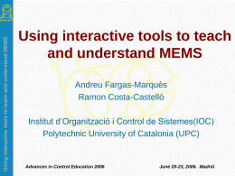 Using interactive tools to teach and understand MEMS (ACE06