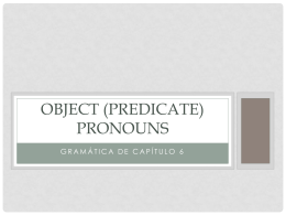 Object (predicate) pronouns