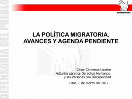 La política migratoria. Avances y agenda pendiente