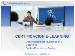certificacion e-learning - Galileo Educational System
