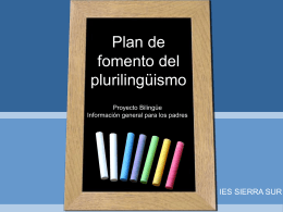 el Plan de Fomento del Plurilingüismo