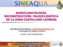 Agroclimatología. Reconstrucción paleoclimática de la zona