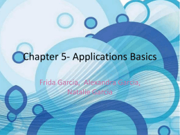Chapter 5- Applications Basics