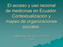El acceso y uso racional de medicinas en Ecuador