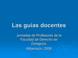 Las guías docentes - Universidad de Zaragoza