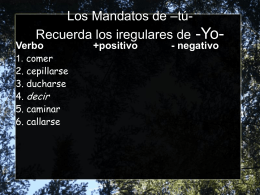 Los Mandatos de –tú- - Sr. Nodarse OEHS Spanish