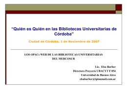 Los OPACs Web de las bibliotecas universitarias del Mercosur