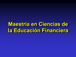 Maestria en Ciencias de la Educacion Financiera